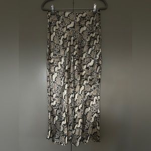 Silky animal print maxi skirt